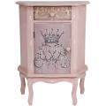Distressed Royal Crown End Table Cabinet (China)