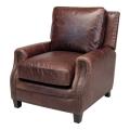 Bradford 'Havana' Brown Leather Press Back Club Chair