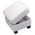 Bradford Cream Linen Storage Ottoman