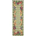 Hand-hooked Fruits Green Wool Rug (2'6 x 6')