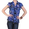 Journee Collection Junior's Short-sleeve V-neck Chiffon Top