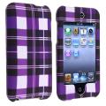 Purple Checker Rubber Coated Case for Apple iPod Touch Generation 2/ 3