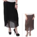T by Hailey Jeans Co. Junior's Elastic Waist Pleated Long Skirt
