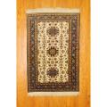 Persian Hand-knotted Tabriz Ivory/ Blue Wool Rug (4'6 x 6'9)