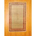 Persian Hand-knotted Sarouk Ivory/ Red Wool Rug (4'5 x 7'3)