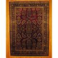 Indo Hand-knotted Sarouk Burgundy/ Black Wool Rug (9' x 12')