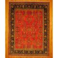 Indo Hand-knotted Sarouk Red/ Black Wool Rug (9' x 12')