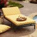 Alyssa Yellow Adjustable Outdoor Chaise with Corded Cushion