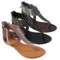 Hailey Jeans Co Women's 'Puddle-24' Bead Accent T-strap Sandals
