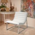 Parisian White Leather Sofa Chair