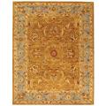 Handmade Heritage Shahi Brown/ Blue Wool Rug (9' x 12')