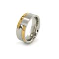 Two-tone Stainless Steel Cubic Zirconia Square Ring