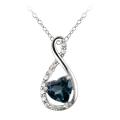 Glitzy Rocks Silver 7/8ct TGW London Blue Topaz and Diamond Necklace