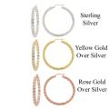 Icz Stonez Gold over Silver 9 1/3ct TGW Cubic Zirconia Hoop Earrings