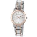 Burberry Women's 'Large Check' Silver Dial Two Tone Quartz Watch
