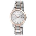 Burberry Men's 'Large Check' Silver Dial Two Tone Bracelet Watch