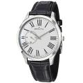 Zenith Men's 'Class Elite' Silver Dial Black Leather Strap Watch