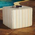 Brooklyn Tan/ Grey Stripe 30-inch Square Indoor/ Outdoor Sunbrella Ottoman