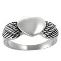 Daxx Stainless Steel Men's Winged Heart Ring