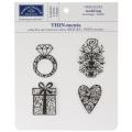 Wedding Thin-Ments Brads 4/Pkg-Marriage