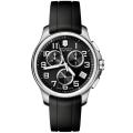 Victorinox Swiss Army Men's Officer's Chrono Black Dial Rubber Strap Watch