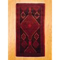 Persian Tribal Balouchi Black/ Red Wool Rug (3'2 x 5'10)