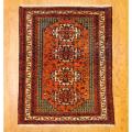 Persian Tribal Kurdish Rust/ Ivory Wool Rug (4'3 x 5'4)