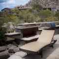 Outdoor Brown Wicker Adjustable Chaise Lounge with Cushion