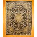 Persian Hand-knotted Mashad Navy/ Ivory Wool Rug (10' x 13')