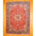 Persian Hand-knotted Isfahan Red/ Navy Wool Rug (8'10 x 12'3)