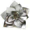 Laliberi Quick Clip Flowers 1/Pkg-Silver Leather Layer
