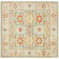 Handmade Treasures Light Blue/ Ivory Wool Rug (8' Square)