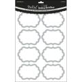 Wedding Scallop Edge Rectangle Silver Foiled Medallions (5 Sheets)