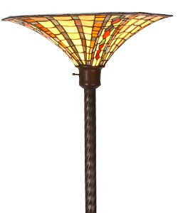 Large Tiffany-style Golden Amber Torchiere