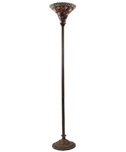 Tiffany-style Vintage Star Torchiere Lamp