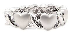 Sterling Silver Heart and X Ring