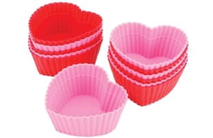 Wilton Heart-shaped Silicone Baking Cups (Pack of 12)