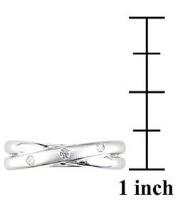14k White Gold Crisscross Diamond Accent Ring