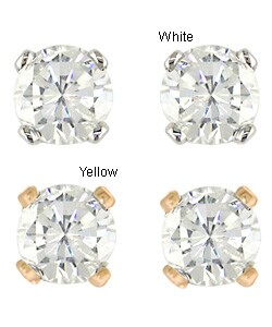14k Gold 1/4ct TDW Diamond Solitaire Stud Earrings  (Set of 3)