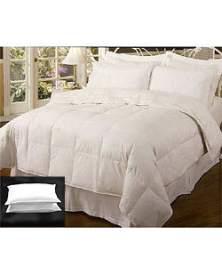Chalet White Feather and Down Comforter and Pillow Set