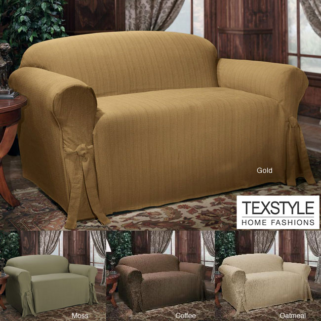 TexStyle Kent 88-inch One-piece Sofa Slipcover (Gold) @ Overstock.com