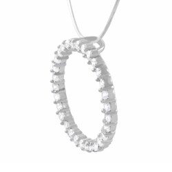 Tressa Sterling Silver CZ Circle Pendant