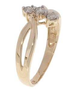 14k Gold 1/4ct TDW Round Diamond 3-stone Ring (I-J, I1-I2)
