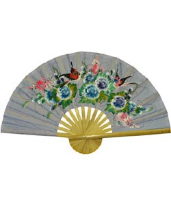 Butterflies/ Flowers Large Decorative Fan