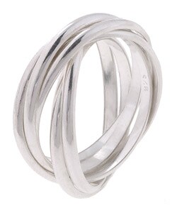 Sterling Silver Six Band Rolo Ring