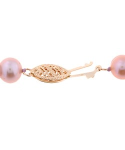 DaVonna 14k Gold Cultured Pink Freshwater Pearl Necklace (6.5-7 mm/ 16 in)