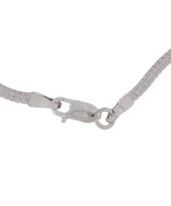14k White Gold Wave Necklace
