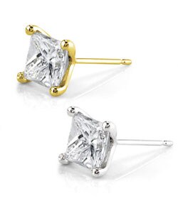 14k Gold 1ct TDW Princess-cut Premier Diamond Stud Earrings (G-H, SI1-SI2)