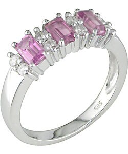14-kt. White Gold Pink Tourmaline 1/6 Ct. Diamond Ring