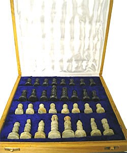 Carved Soapstone 10-inch Chess Set (India)